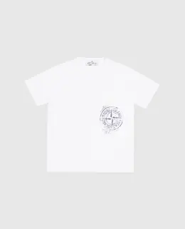 Stone Island: Белая футболка 