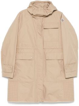 Moncler: Бежевый пуховик 