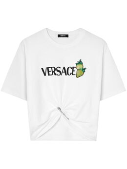 Versace: Белая футболка  Safety Pin