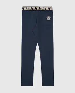 Versace: Синие легинсы  Greca