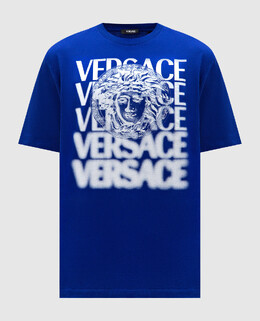 Versace: Сині футболки  Medusa