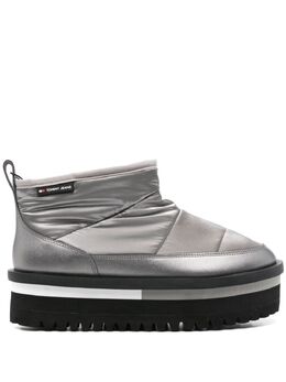 Tommy Jeans: Серебристые ботинки 