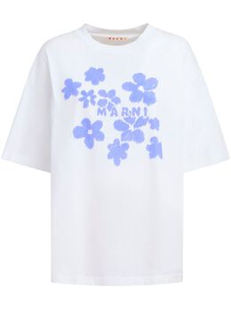 Marni: Футболка с растительным принтом 