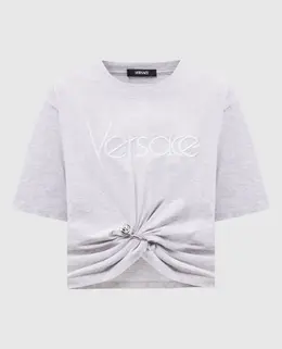 Versace: Серая футболка 