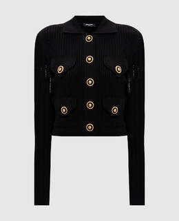 Balmain: Чёрный кардиган 