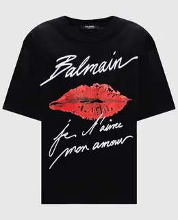 Balmain: Чёрная футболка 