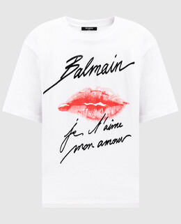 Balmain: Белая футболка 