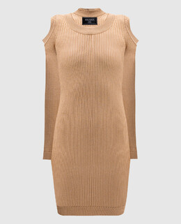 Balmain: Бежевое платье 
