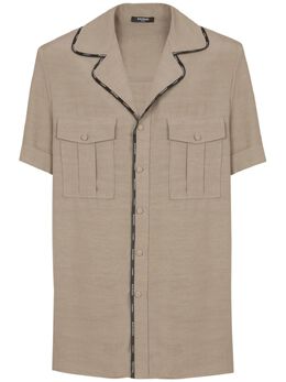 Balmain: Коричневая рубашка 