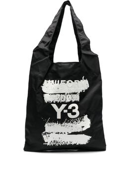 Y-3: Сумка-шоппер с принтом 