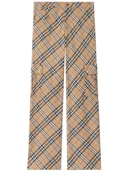 Burberry: Бежевые брюки 