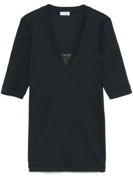 Brunello Cucinelli: Синяя футболка  Monili