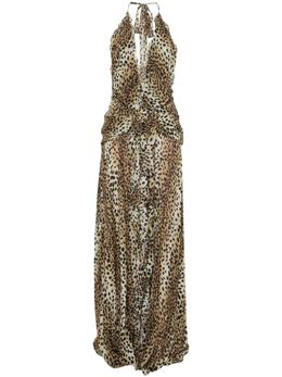 Blumarine: Платье с леопардовым принтом 