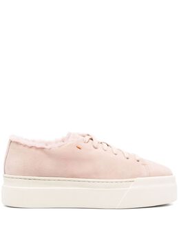 Santoni: Розовые кроссовки 