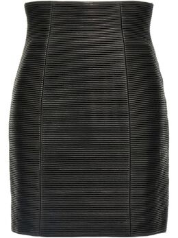 Balmain: Кожаная юбка 