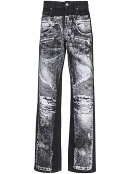 Balmain: Джинсы с принтом 