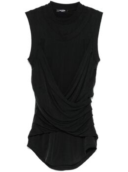 Balmain: Топ с воротником 
