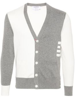 Thom Browne: Белый кардиган  4-Bar