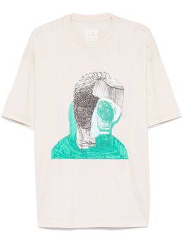 Homme Plissé Issey Miyake: Светлая футболка 