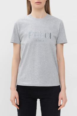 Fendi: Меланжевая футболка 