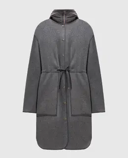 Moncler: Сірі пальто 