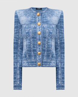 Balmain: Синий кардиган 