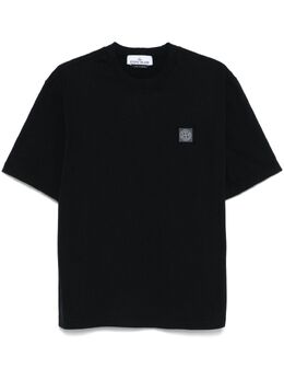 Stone Island: Чёрная футболка  Compass