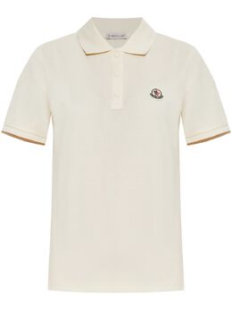 Moncler: Белое поло 