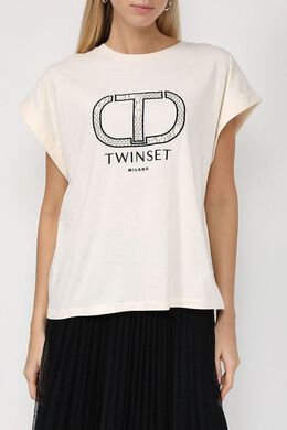 TWINSET: Хлопковая футболка 