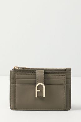 Furla: Картхолдер цвета хаки 