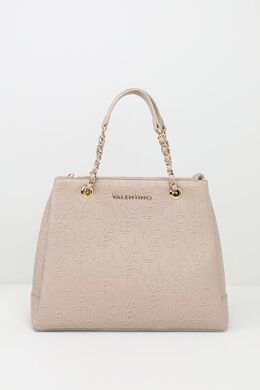 Valentino: Бежевая сумка 