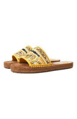 Dolce & Gabbana: Жёлтые шлёпанцы 