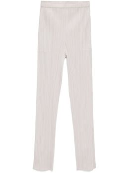 Pleats Please Issey Miyake: Бежевые брюки 