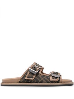 FENDI: Коричневые сандалии  FF