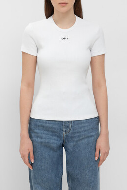 Off-White: Белая футболка 