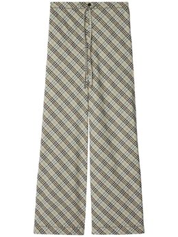 Burberry: Бежевые брюки 