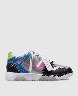 Off-White: Серебристые кроссовки  Out of Office