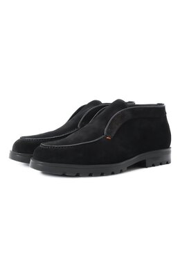 Santoni: Чёрные ботинки 