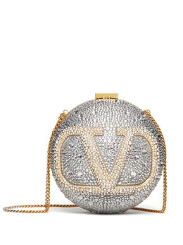 Valentino Garavani: Серебристый клатч 