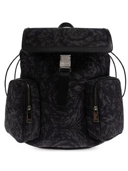 Versace: Чёрный рюкзак  Barocco