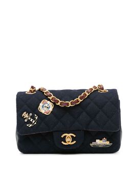 CHANEL Pre-Owned: Голубая сумка через плечо 