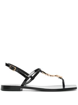 Versace: Чёрные сандалии 