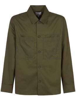 Maison Kitsuné: Рубашка цвета хаки 