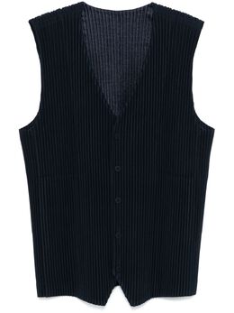 Homme Plissé Issey Miyake: Синий жилет 