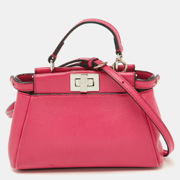 Fendi: Розовая сумка на руку  Peekaboo