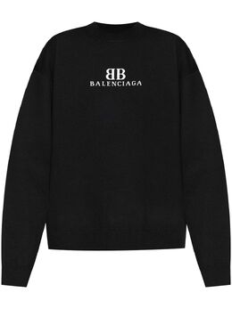 Balenciaga: Чёрный свитер 