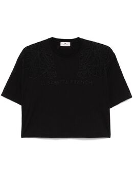 Elisabetta Franchi: Чёрная футболка 