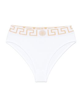 Versace: Белые трусы  Greca
