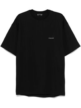 Mugler: Чёрная футболка 