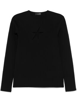 Mugler: Чёрная футболка 